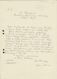 Pismo Stefana Żeromskiego dot. wyboru delegatów do Organizacji Powiatowej (7.11.1918)